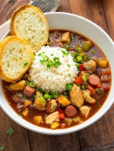 soulful chicken sausage gumbo