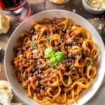 traditional sunday bolognese dish