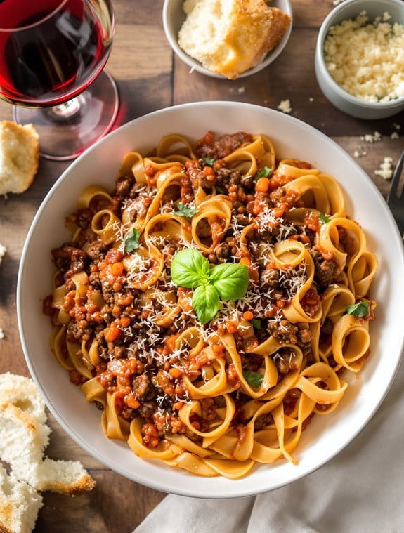 traditional sunday bolognese dish