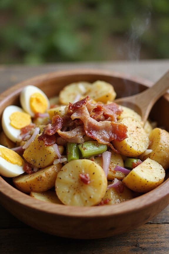 warm tangy bacon potato salad