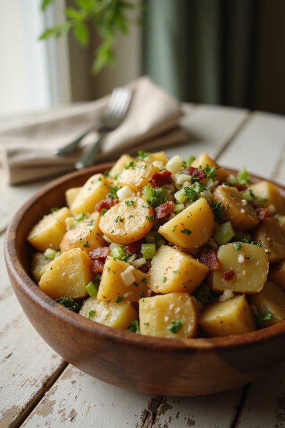 warm tangy potato salad