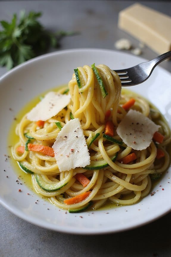 zucchini pasta with parmesan