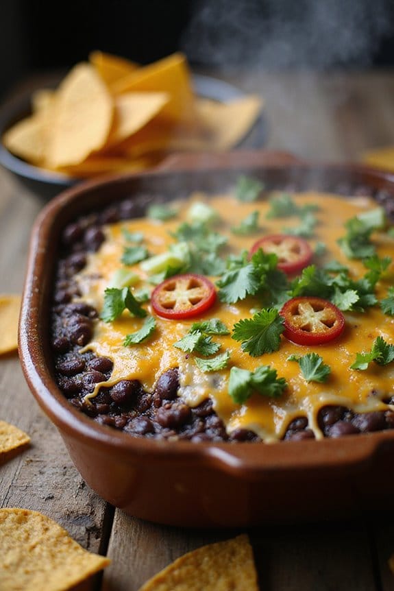 creamy layered black bean dip
