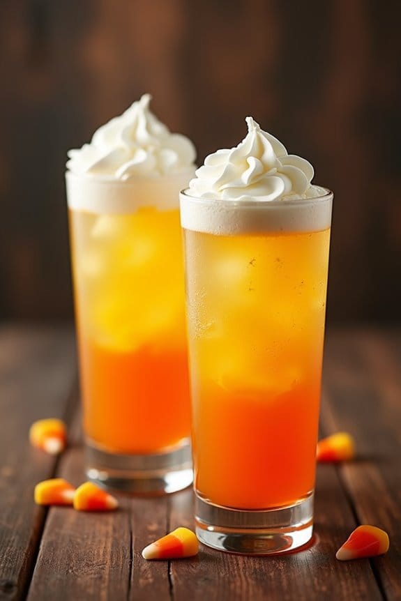 layered candy corn drink