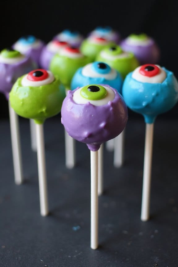 monster eyeball cake pops