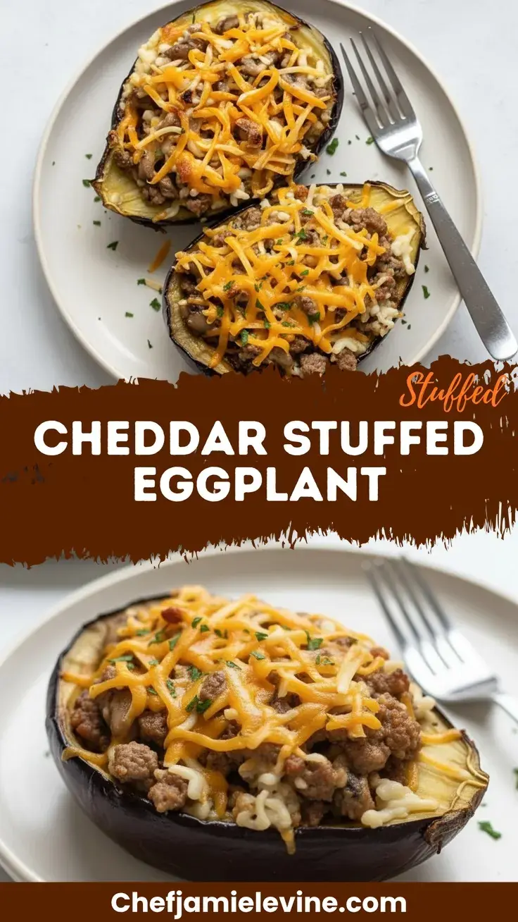 Savory Stuffed Eggplant Recipe With Melted Cheddar Cheddar Stuffed Eggplant