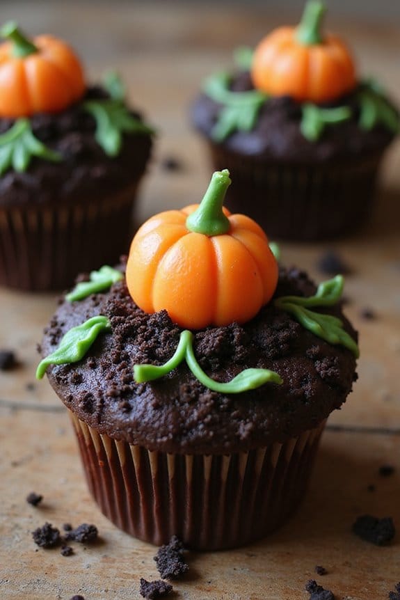 pumpkin patch cupcake decorating