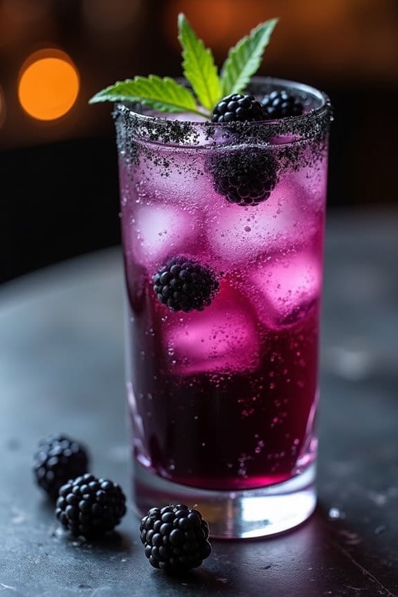 sparkling blackberry party drink