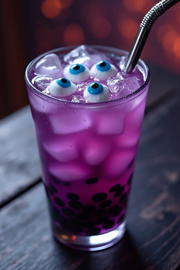 spooky purple bubble tea