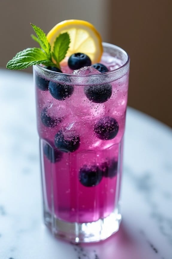 blueberry ginger sparkling drink