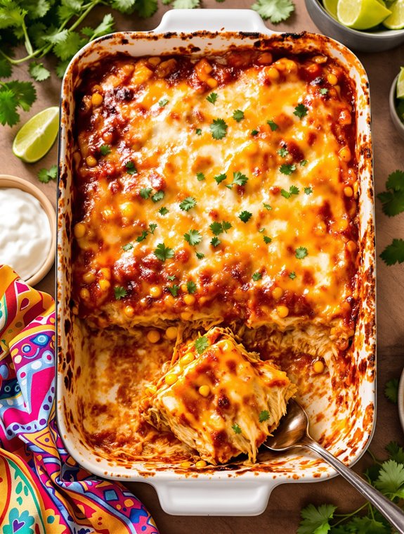 casserole with chicken enchiladas