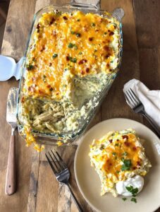 comforting green enchilada casserole