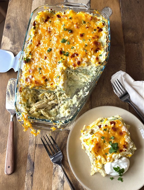 comforting green enchilada casserole