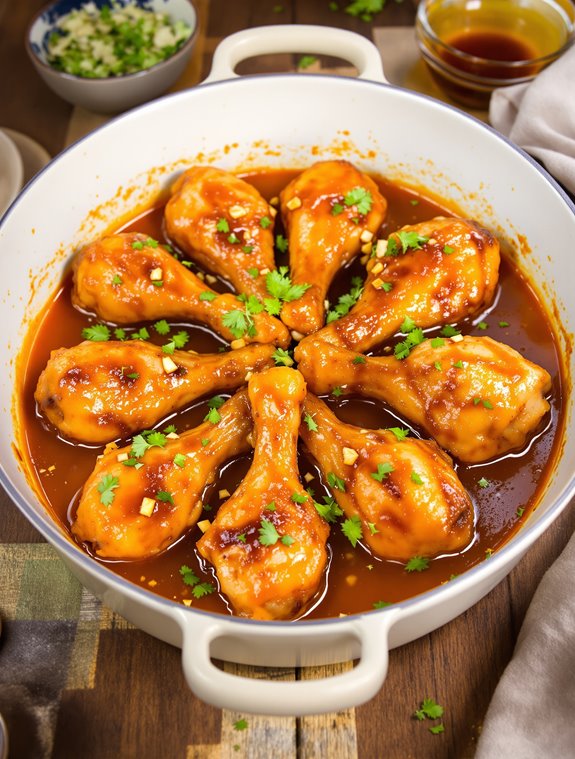 comforting honey garlic drumsticks