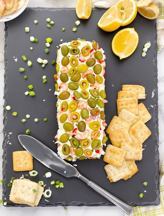 creamy shrimp and olives