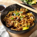 delicious mushroom hibachi noodles