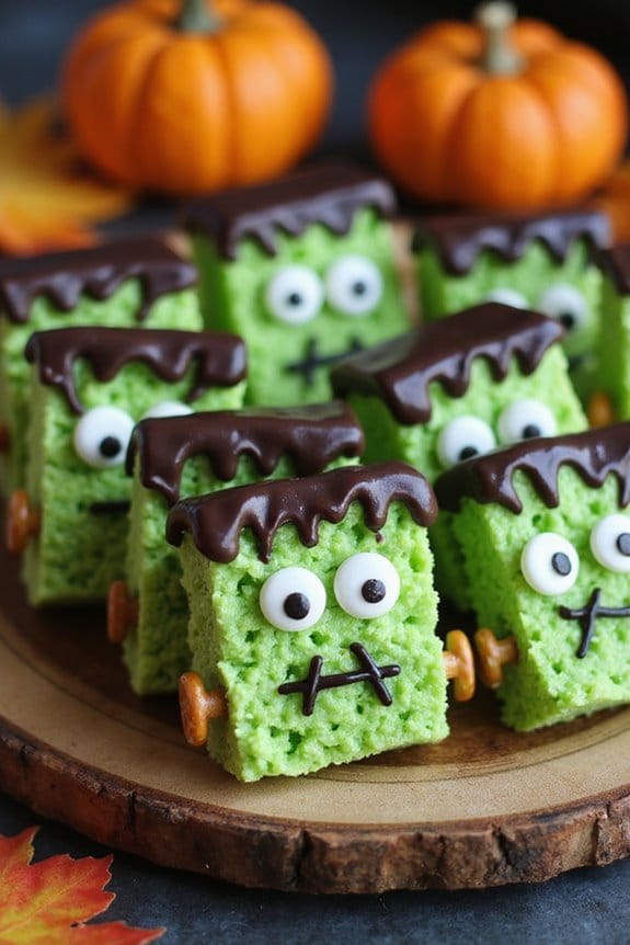 frankenstein krispies halloween treats
