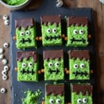 frankenstein themed rice cereal treats
