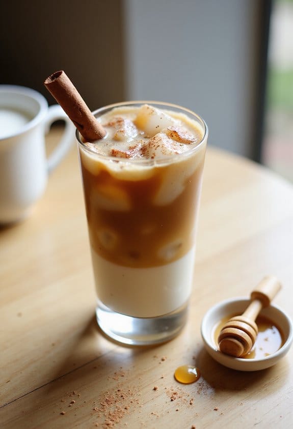 iced cinnamon honey latte