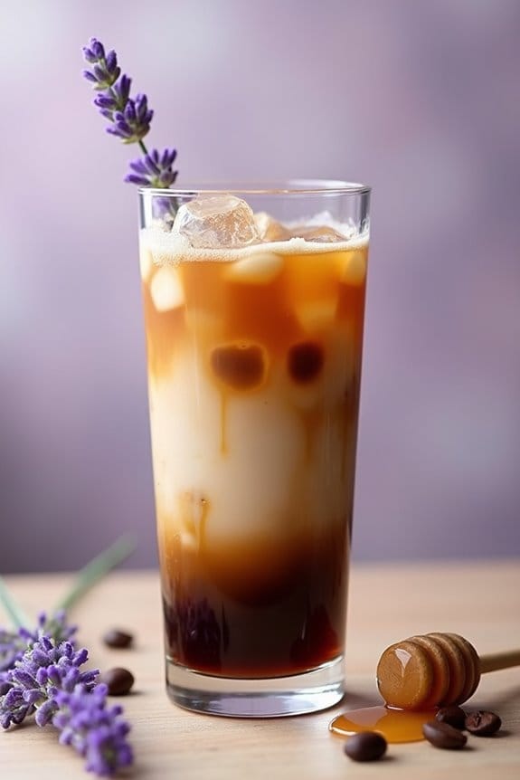 lavender honey iced latte