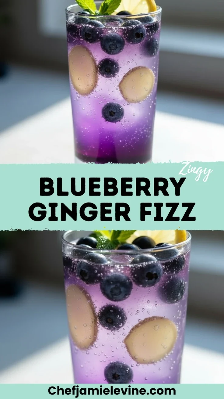 blueberry ginger sparkling drink