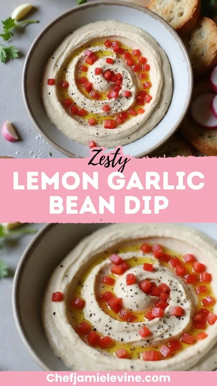 simple lemon garlic bean dip