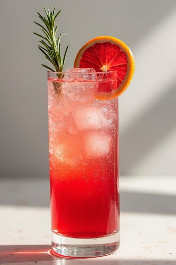 rosemary blood orange fizz