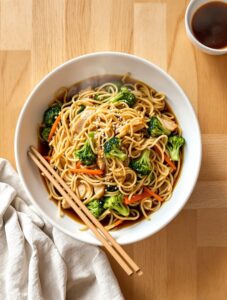 savory chicken teriyaki noodles