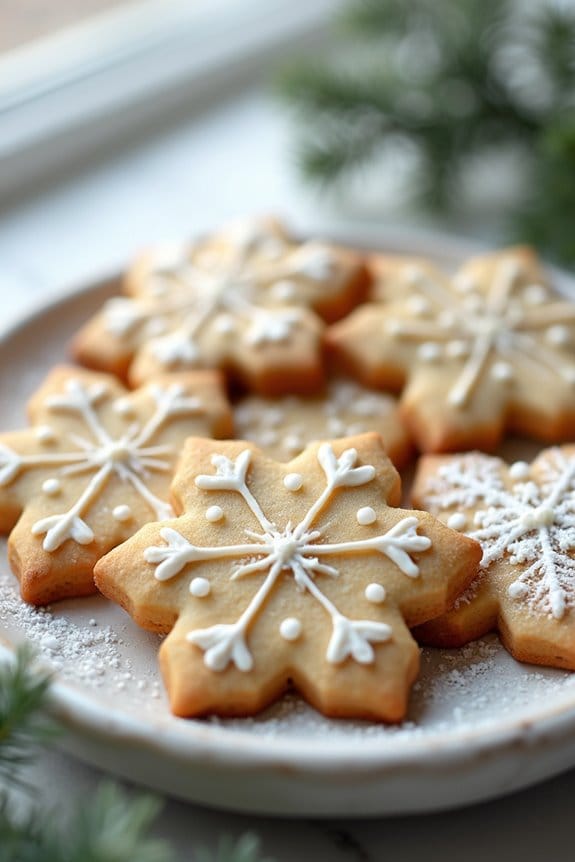 snowflake cookies with icing