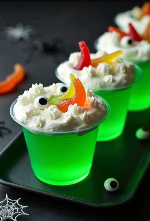 spooky gelatin dessert cups