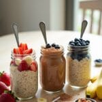 three variations of overnight oats