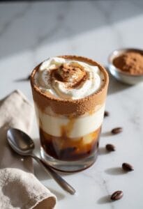 tiramisu flavored iced latte