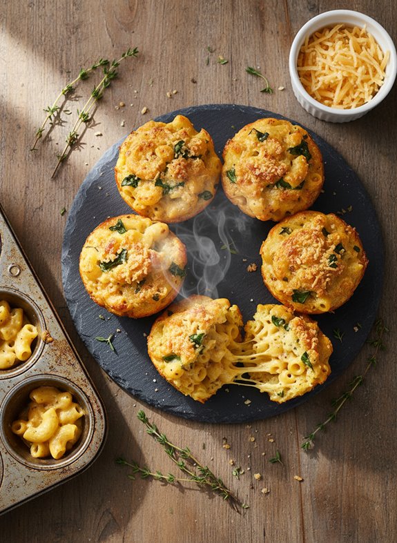 cheesy mac cheese muffins