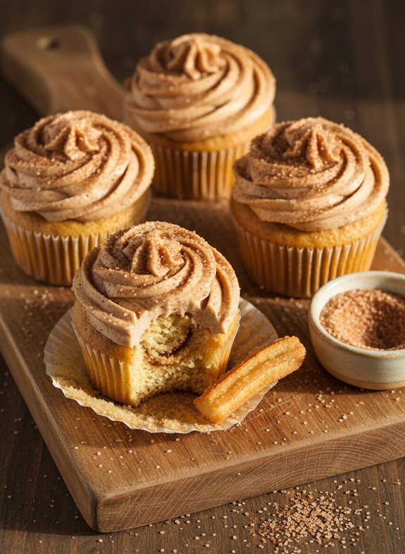 churro flavored cinnamon sugar cupcakes