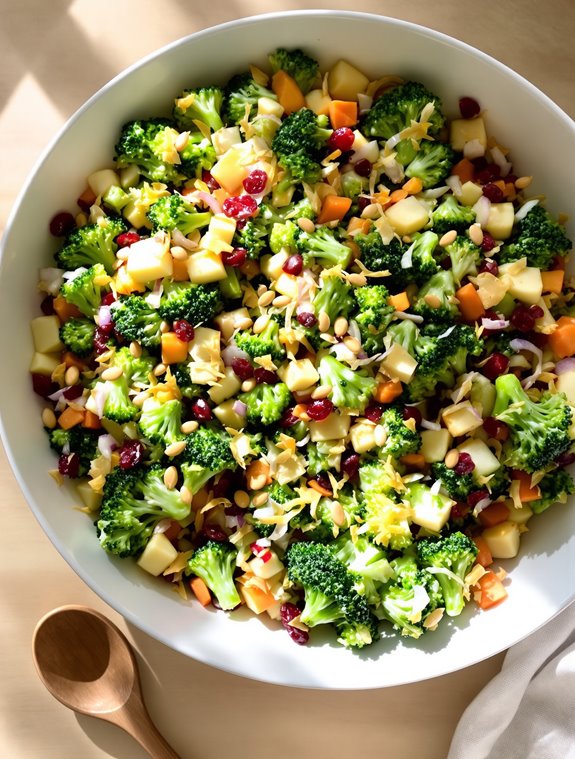 fresh broccoli and apples