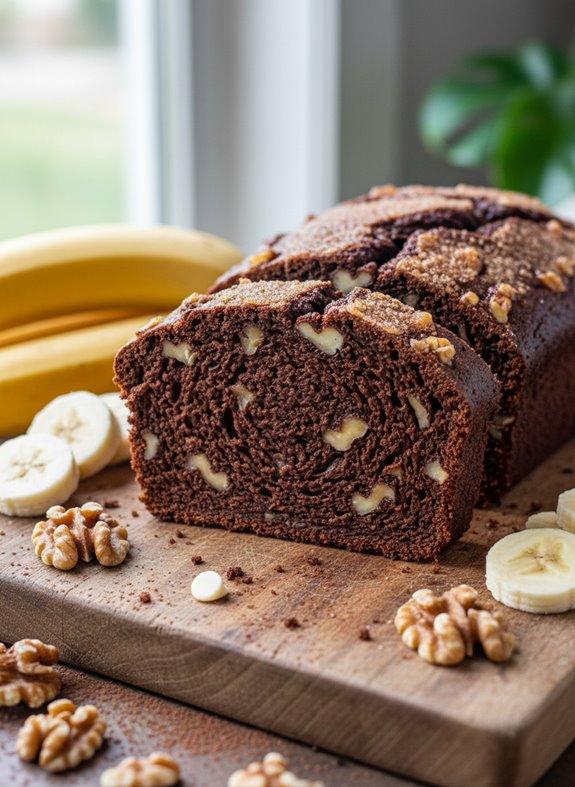 moist chocolate banana bread