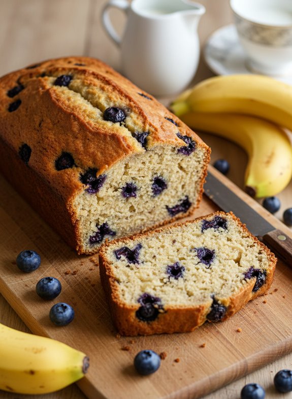 sweet blueberry banana bread