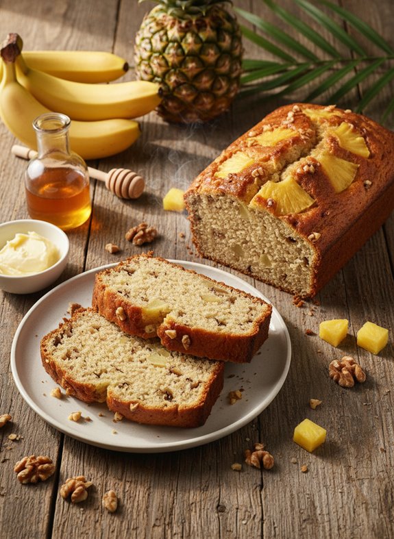 tropical pineapple banana bread