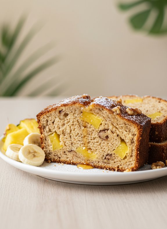 tropical pineapple banana bread