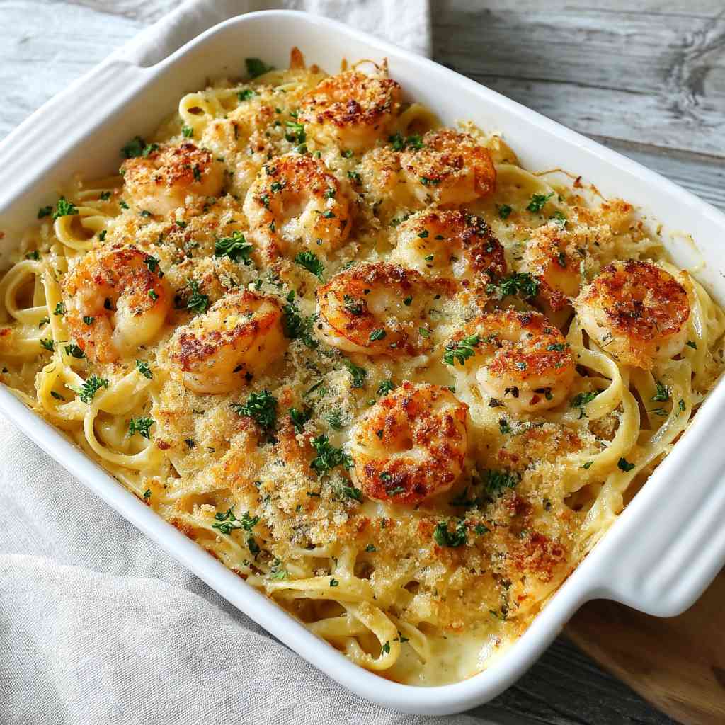 Shrimp Scampi Pasta Bake variations