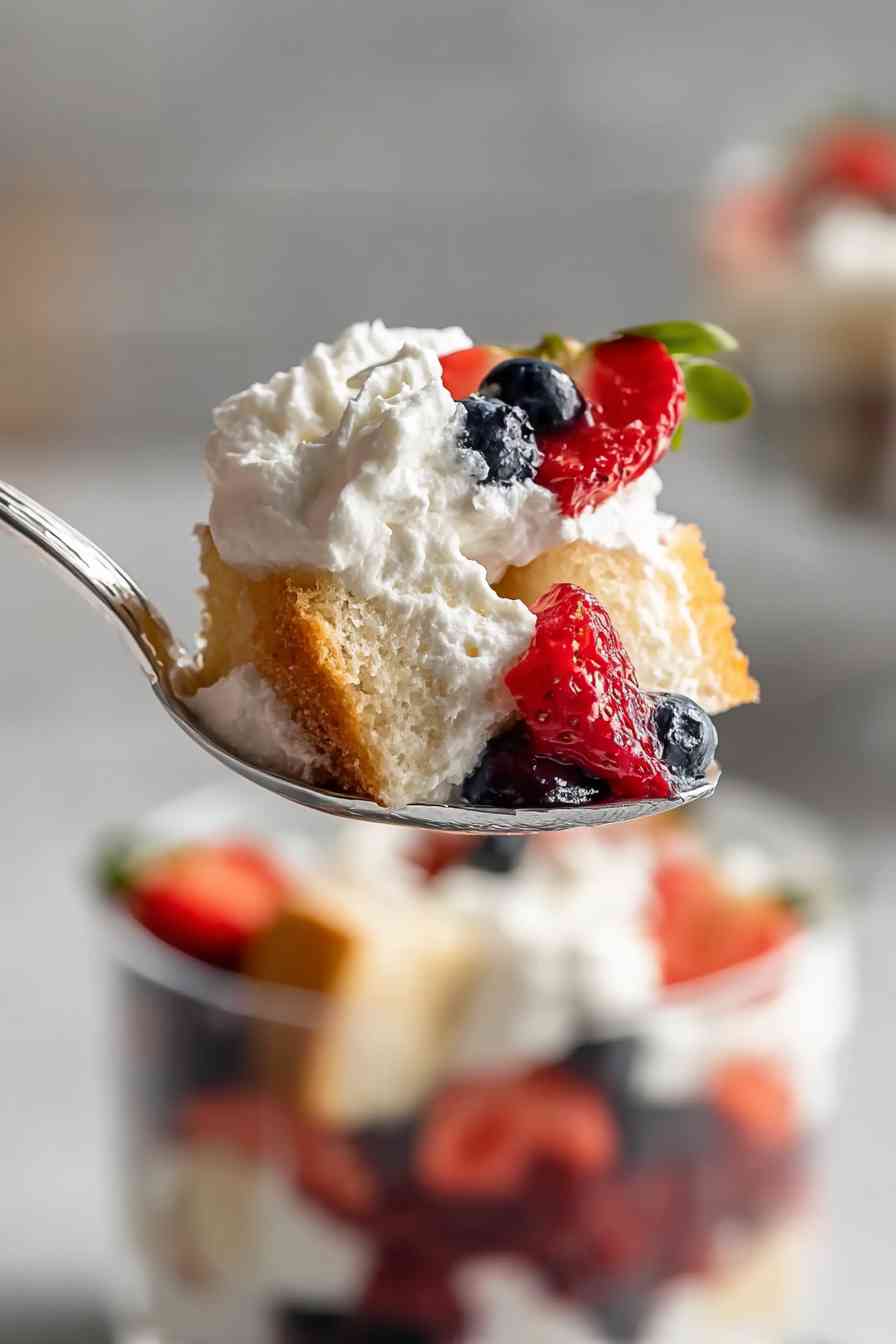 berry angel food trifle variations