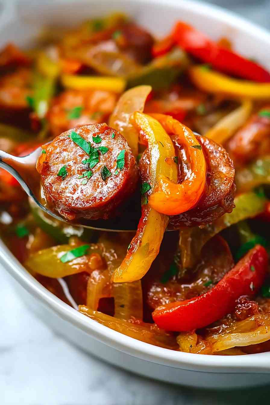 easy crockpot sausage and peppers variations