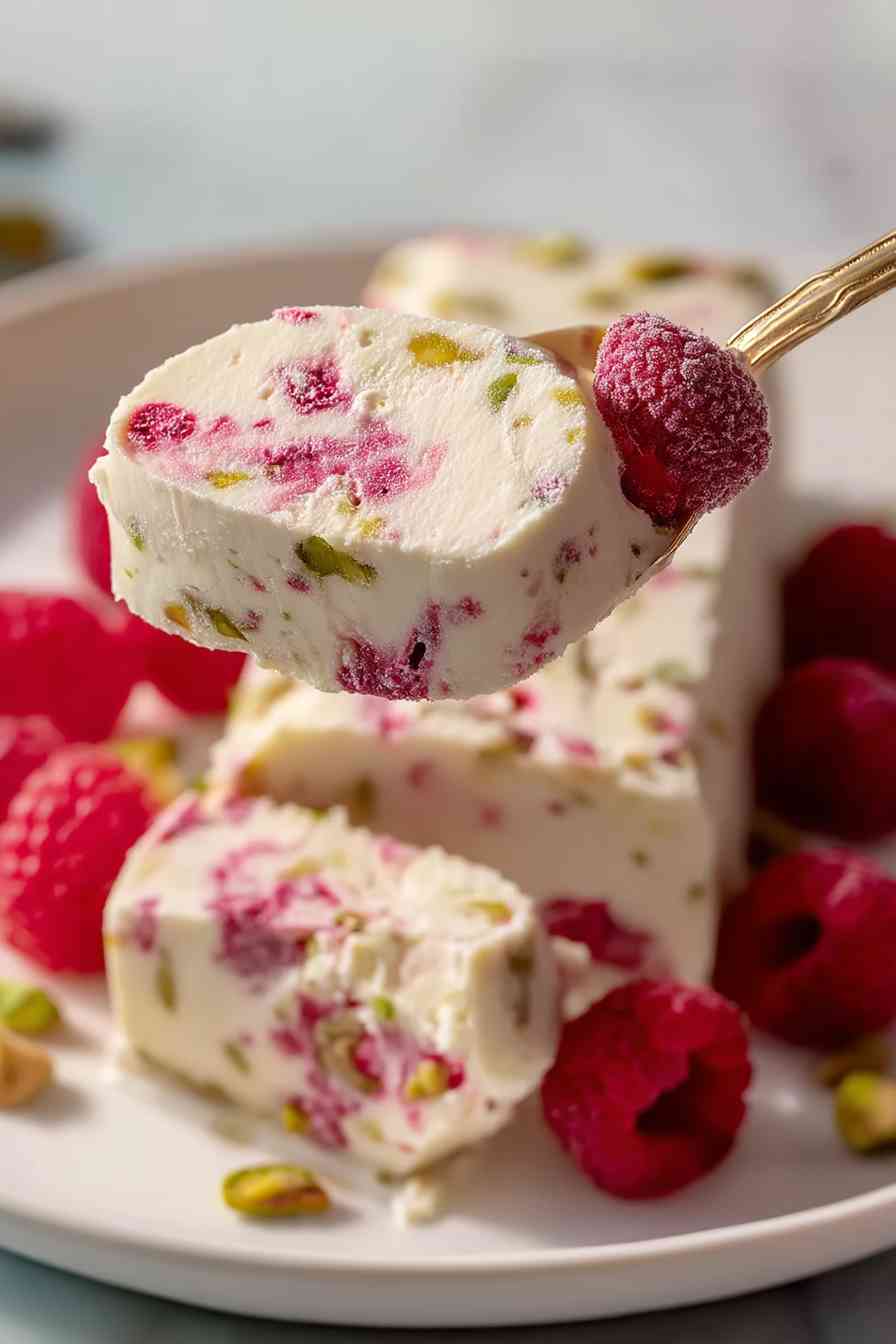 elegant raspberry pistachio semifreddo variations