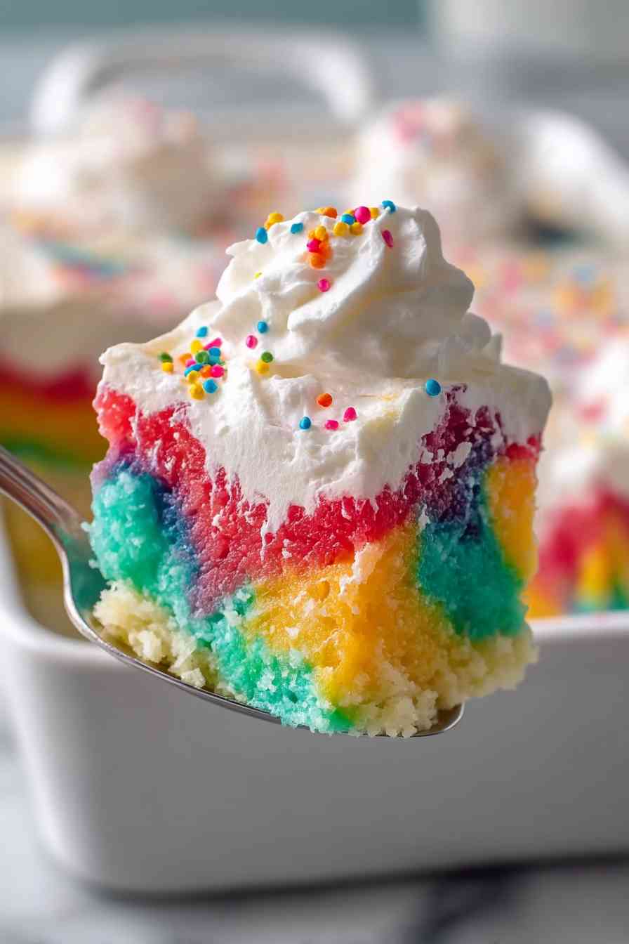 moist rainbow jello poke cake variations
